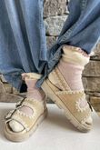 Laundry B Terry & Wool Luxury Socks Pinstripe Dusky Rose 
